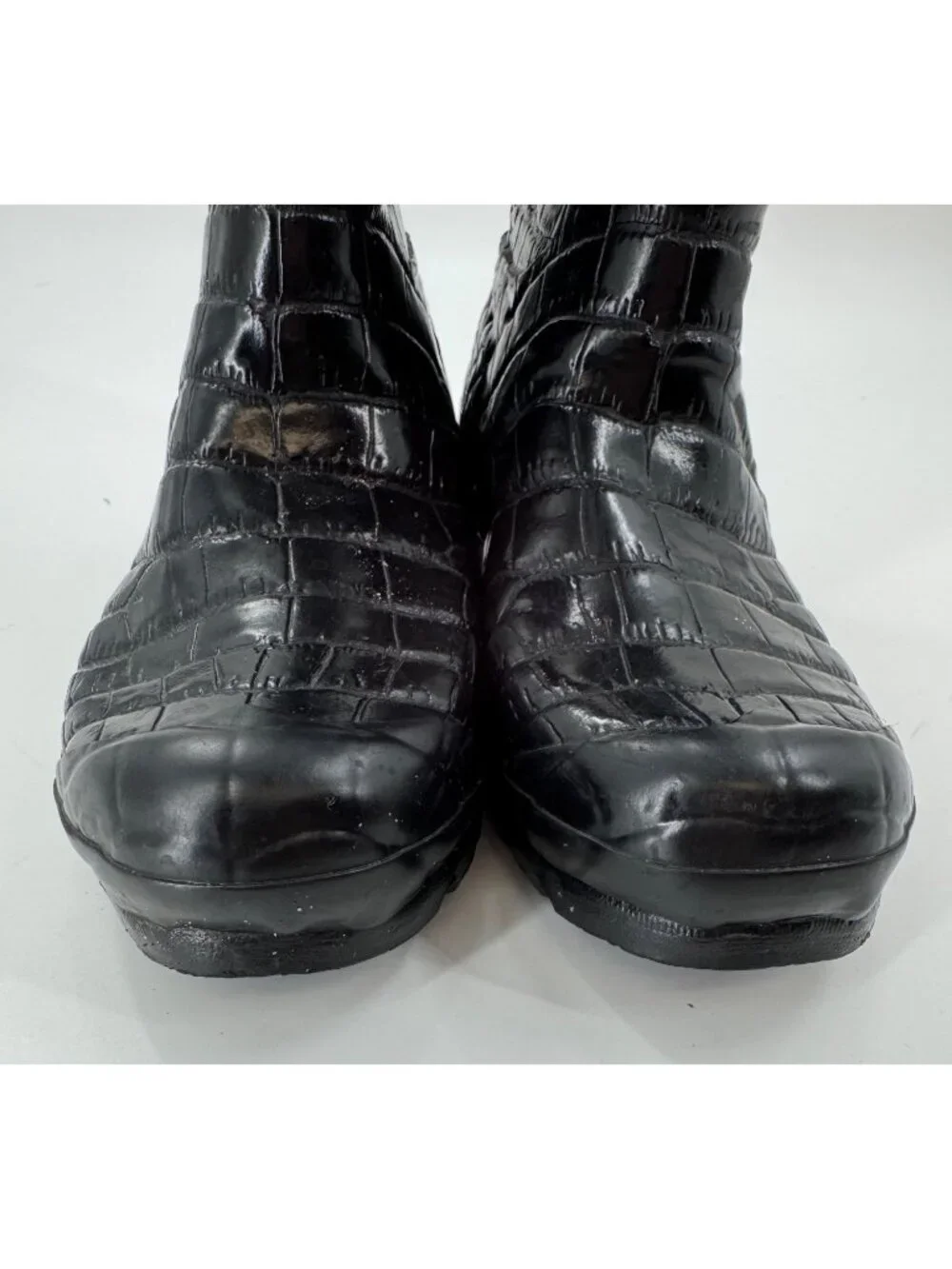 Jimmy Choo x Hunter Croc Embossed Tall Rain Boots Black Rubber Leopard Size  6